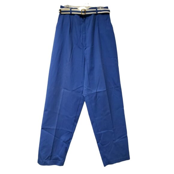 90s Deadstock Picket and Post blue pleated trousers with belt . size 14 - Picture 1 of 6